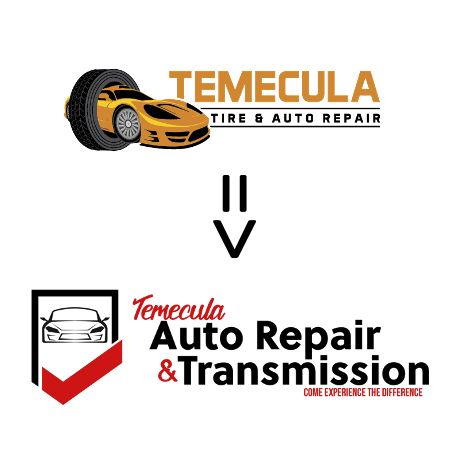 Temecula Tire & Auto Repair Logo transitioning to Temecula Auto Repair & Transmission Logo