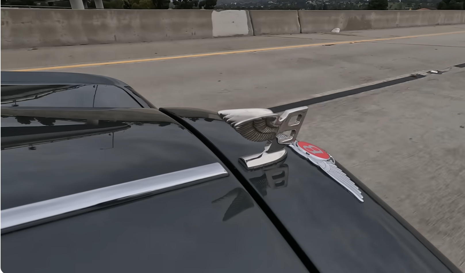 Bentley Turbo R Hood View | Temecula Auto Repair & Transmission View of a Bentley Turbo R Hood with Classic B Hood Ornament,