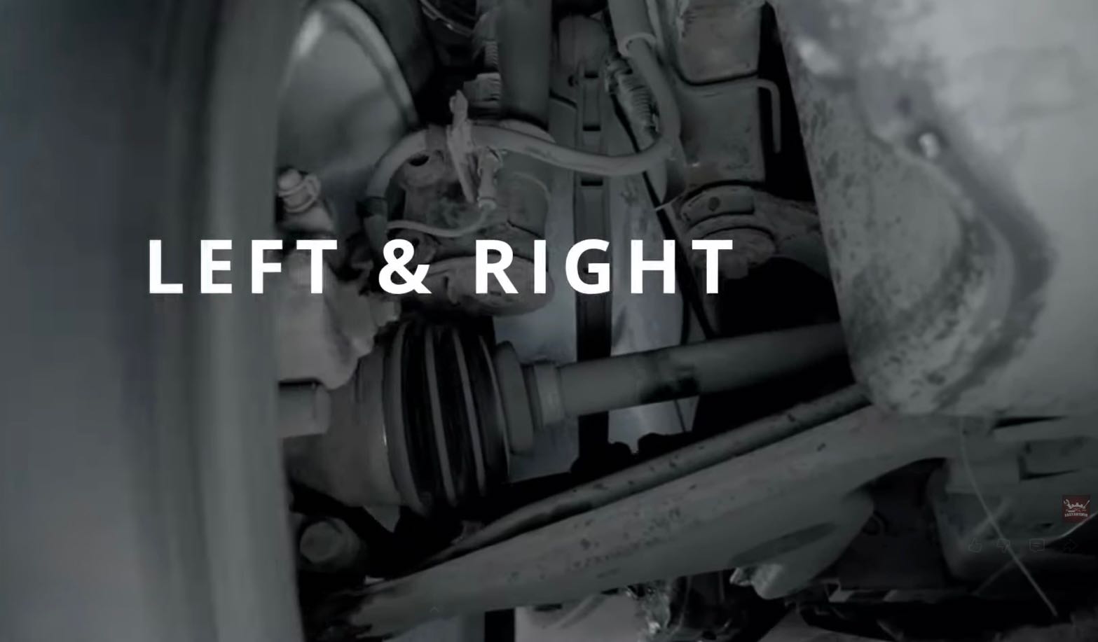 A right side CV Axle in motion - turning.