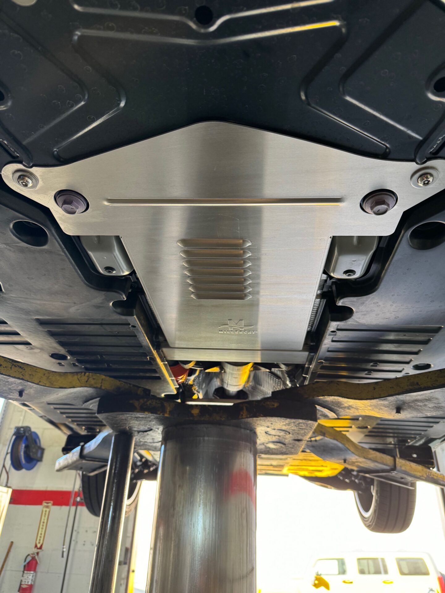 A Catalytic Converter Shield on a Toyota Prius