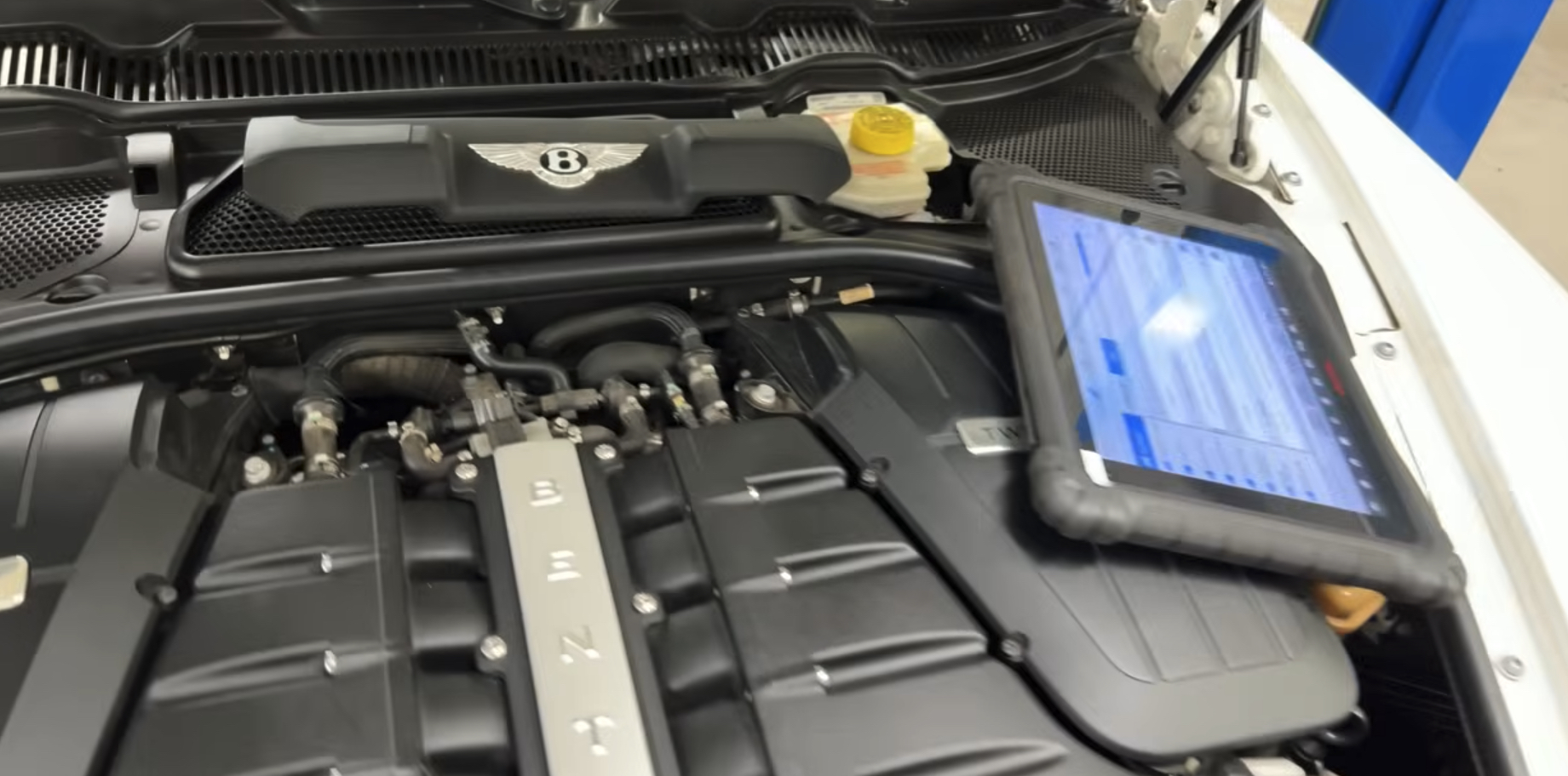Diagnostic Testing in progress on a Bentley Continental.