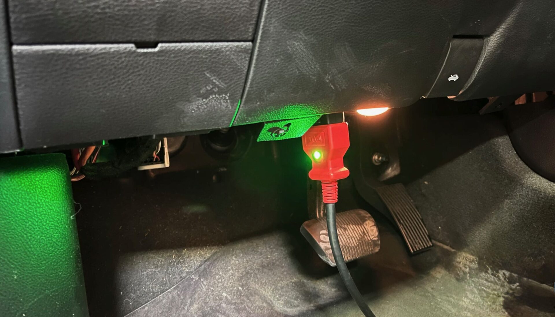 Diagnostic Scanner Testing for DTCs | Temecula Auto Repair & Transmission A Diagnostic Scanner plugged into the OBDII port to scan for DTCs.