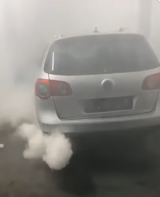 Excessive Exhaust Smoke | Temecula Auto Repair & Transmission Excessive exhaust smoke coming out of the tailpipe of a Volkswagen.