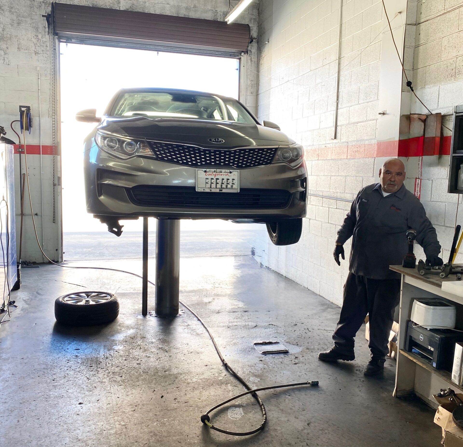 Kia Repair and Service in Temecula Mirrieta | Temecula Auto Repair & Transmission A Kia Optima in the shop for Routine Maintenance Service.