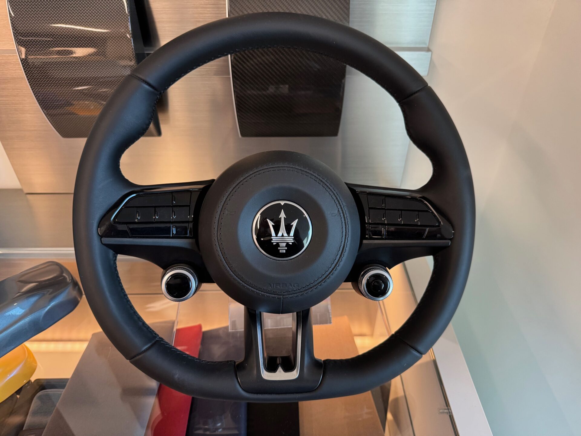 Maserati Steering Wheel_Temecula Auto Repair Transmission | Temecula Auto Repair & Transmission A Maserati Steering Wheel on display_Temecula Auto Repair Transmission